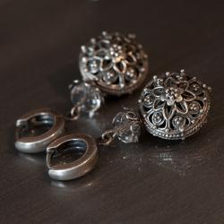 srebro Swarovski - Kolczyki - Biżuteria