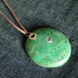 turkusowo-zielony,okrąg,ceramika - Wisiory - Biżuteria