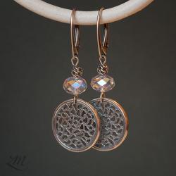 srebro,kryształki Swarovskiego - Kolczyki - Biżuteria
