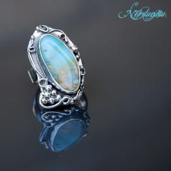 pierścionek z opalem,polski opal,srebrny - Pierścionki - Biżuteria