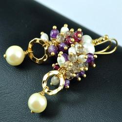 kolczyki eleganckie,z perłami - Kolczyki - Biżuteria