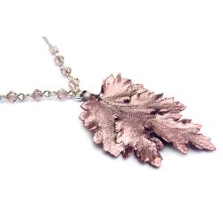 naszyjnik z naturalnym liściem w miedzi - Naszyjniki - Biżuteria