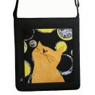 Na ramię torba,a4,czarny,kot,żółty,księżyc
