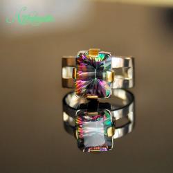 kwarc mystic,multicolor,tęczowy - Pierścionki - Biżuteria