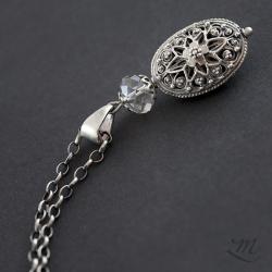 srebro,bali,kryształki Swarovskiego - Naszyjniki - Biżuteria