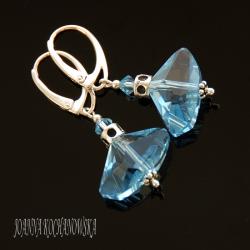 eleganckie niebieskie kolczyki,kryształy Swarovski - Kolczyki - Biżuteria