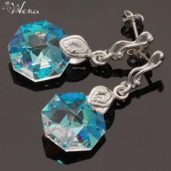 octagon,skromne,blue ab - Kolczyki - Biżuteria