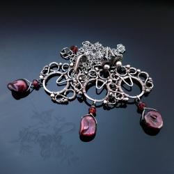misterny,drobny,filigranowy,koronka,wire-wrapping - Komplety - Biżuteria