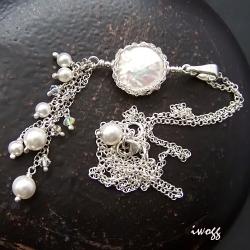 perła,oryginalna,zapleciona - Wisiory - Biżuteria