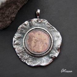 Orientalny wisior w srebrze,moneta - Wisiory - Biżuteria