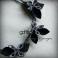 Naszyjniki filc,kwiaty,czarny,naszyjnik