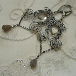 misterne kolczyki,młotkowane,wire-wrapping - Kolczyki - Biżuteria