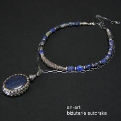 elegancki,efektowny naszyjnik,lapis lazuli,kobiecy - Naszyjniki - Biżuteria