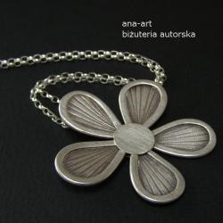 efektowny,romantyczny naszyjnik,kwiat,srebro - Naszyjniki - Biżuteria