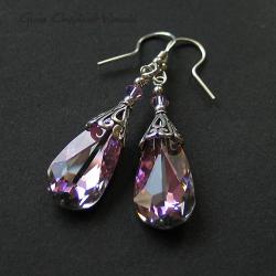 srebro,Swarovski,kryształy Swarovskiego - Kolczyki - Biżuteria