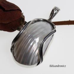srebro,macica perłowa - Wisiory - Biżuteria