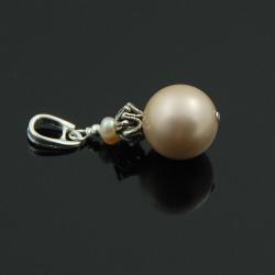perła seashell w kolorze brzoskwiniowym - Wisiory - Biżuteria