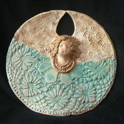 aniołek,turkus,ceramika - Ceramika i szkło - Wyposażenie wnętrz