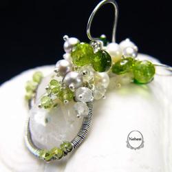 kolczyki zielone,na biglu,nehesi - Kolczyki - Biżuteria