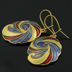 cloisonne w zlocie - Kolczyki - Biżuteria