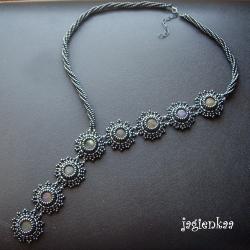 haft koralikowy,elegancki,unikalny,asymetryczny - Naszyjniki - Biżuteria