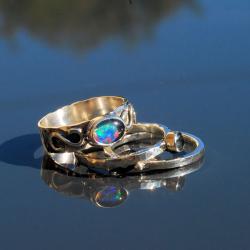 komplet pierścionków,opal,ekskluzywny - Pierścionki - Biżuteria