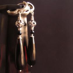 eleganckie kolczyki,kolczyki z onyksem - Kolczyki - Biżuteria