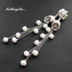 kolczyki,zmysłowe,długie,romantyczne,perłowe - Kolczyki - Biżuteria
