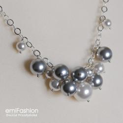 naszyjnik,perłowy,swarovski,srebrny,oryginalny - Naszyjniki - Biżuteria