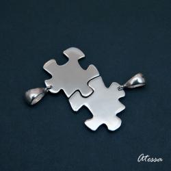 Srebrne wisiorki,puzzle - Wisiory - Biżuteria
