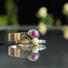 Pierścionki komplet pierścionków,oryginalny,rubin gwiaździsty