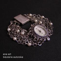 kobiecy,efektowny,zegarek,perelki, - Bransoletki - Biżuteria
