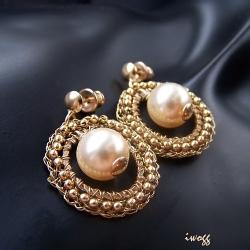 perła w złotej koronce - Kolczyki - Biżuteria