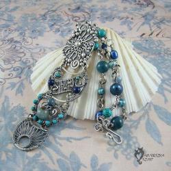 bransoleta,w błękitach,art clay,wire-wrapping - Bransoletki - Biżuteria