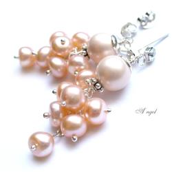 perły,pastele,drobne,lekkie,angel,gronka, - Kolczyki - Biżuteria