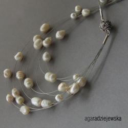 perłowy nasyzjnik,naszyjnik z perłami - Naszyjniki - Biżuteria