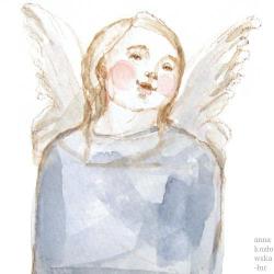 anioł,obrazek,akwarela,unikat - Ilustracje, rysunki, fotografia - Wyposażenie wnętrz