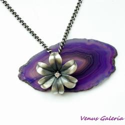 srebro,kwiatuszek,oksydowany - Wisiory - Biżuteria