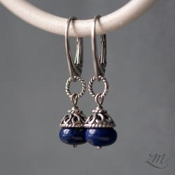 srebro,lapis lazuli,bali - Kolczyki - Biżuteria