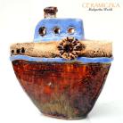 Ceramika i szkło statek,rzeźba ceramiczna,unikat,ręcznie lepione