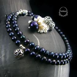 komplet z perłami,na sztyfcie,nehesi - Komplety - Biżuteria