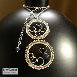 srebro,szafir,naszyjnik,wrapping, - Naszyjniki - Biżuteria