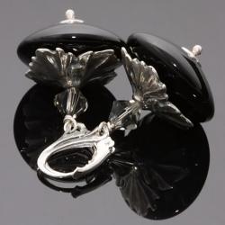 klasyczne,czarne,z onyksem - Kolczyki - Biżuteria
