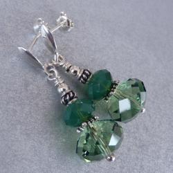 kobiece kolczyki z zielenią - Kolczyki - Biżuteria