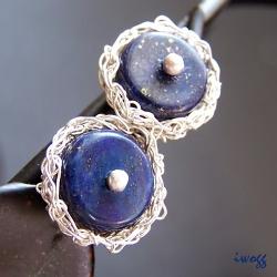 minimalistyczny oryginalny lapis lazuli - Kolczyki - Biżuteria
