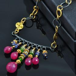 naszyjnik ekskluzywny,z rubinami - Naszyjniki - Biżuteria