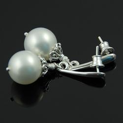 perła seashell w kolorze białym - Kolczyki - Biżuteria