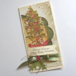 retro,święta,życzenia,choinka,Boże Narodzenie - Kartki okolicznościowe - Akcesoria