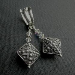 srebrne kolczyki z kryształkami Swarovskiego - Kolczyki - Biżuteria