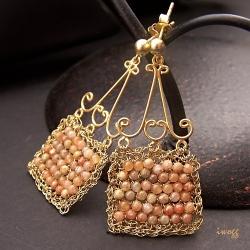 złocone bazy z koronkami - Kolczyki - Biżuteria